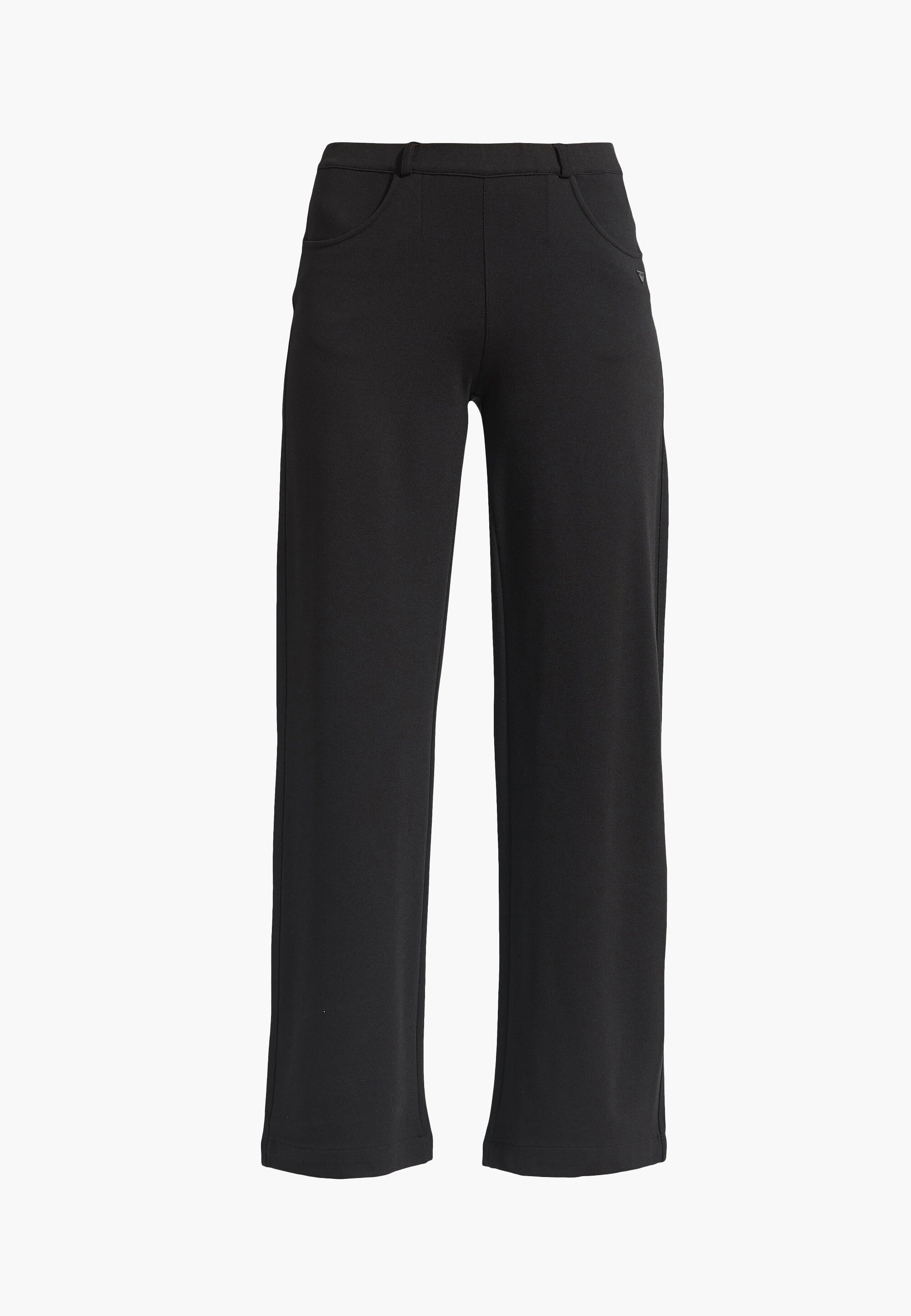 LAURIE  Donna Loose Jersey - Medium Length Trousers LOOSE 99143 Black brushed