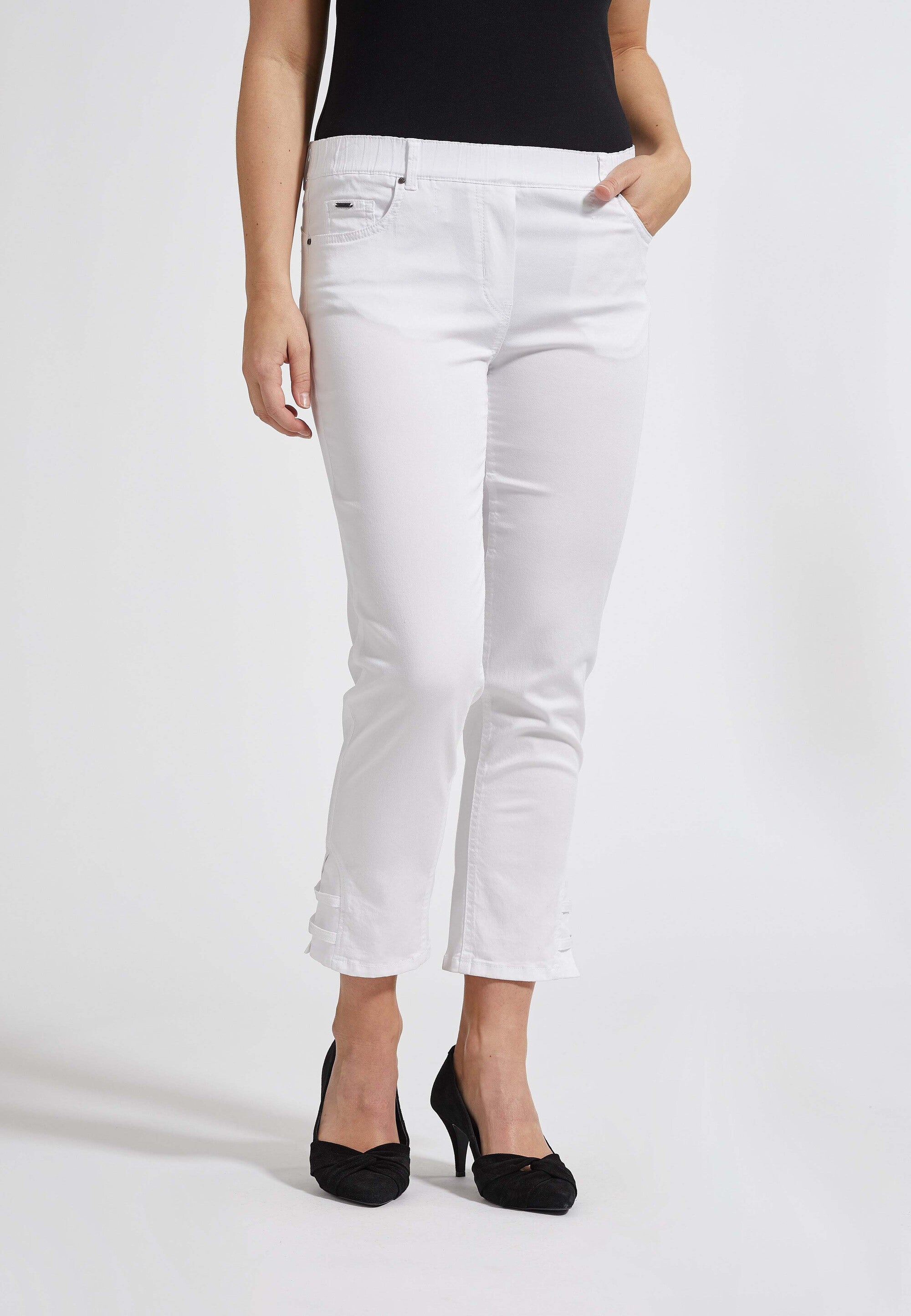 LAURIE  Hannah Slit Regular Cropped Housut Trousers REGULAR 10122 White
