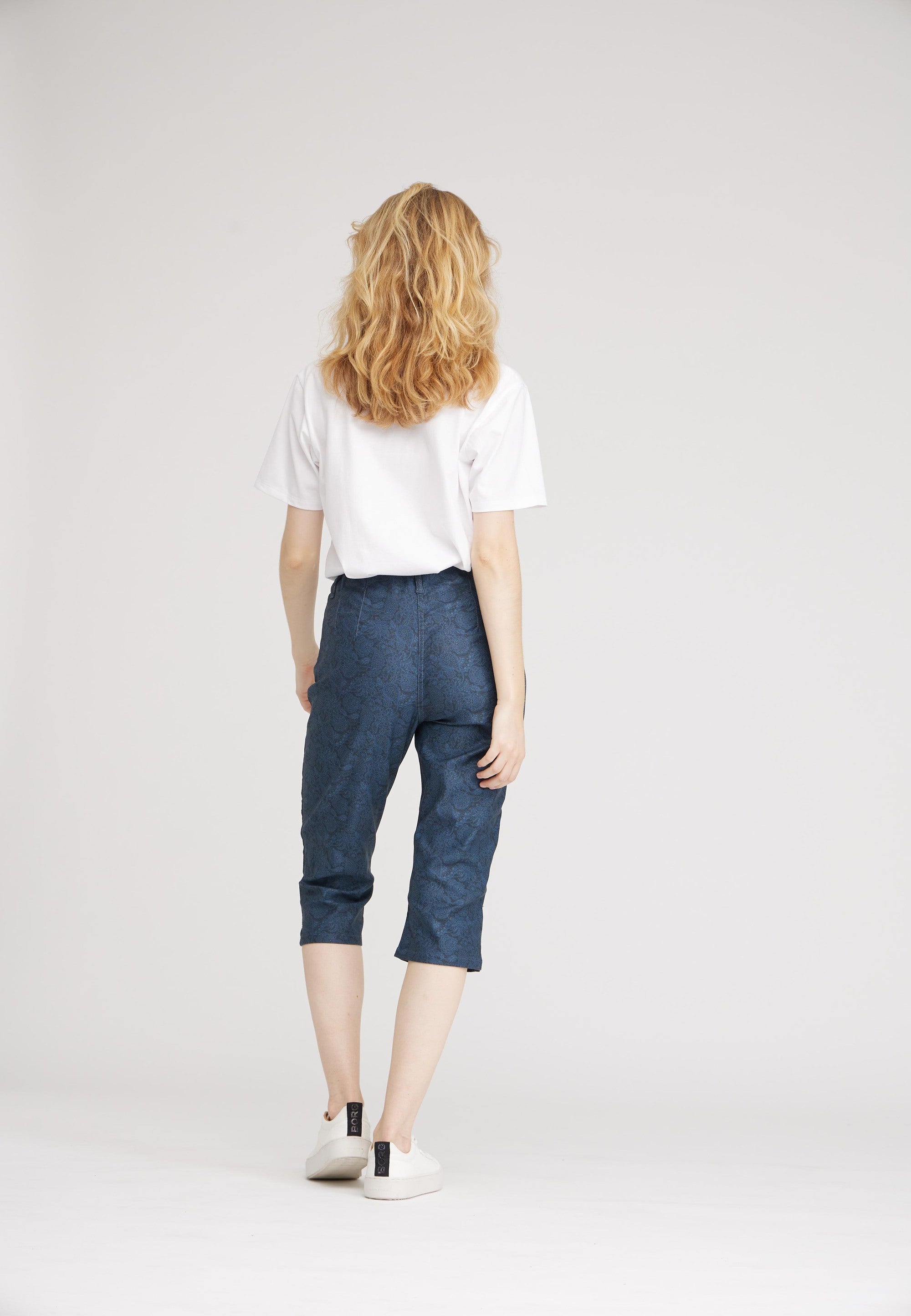 LAURIE Kelly - Capri SL Trousers REGULAR 49015 Navy Print