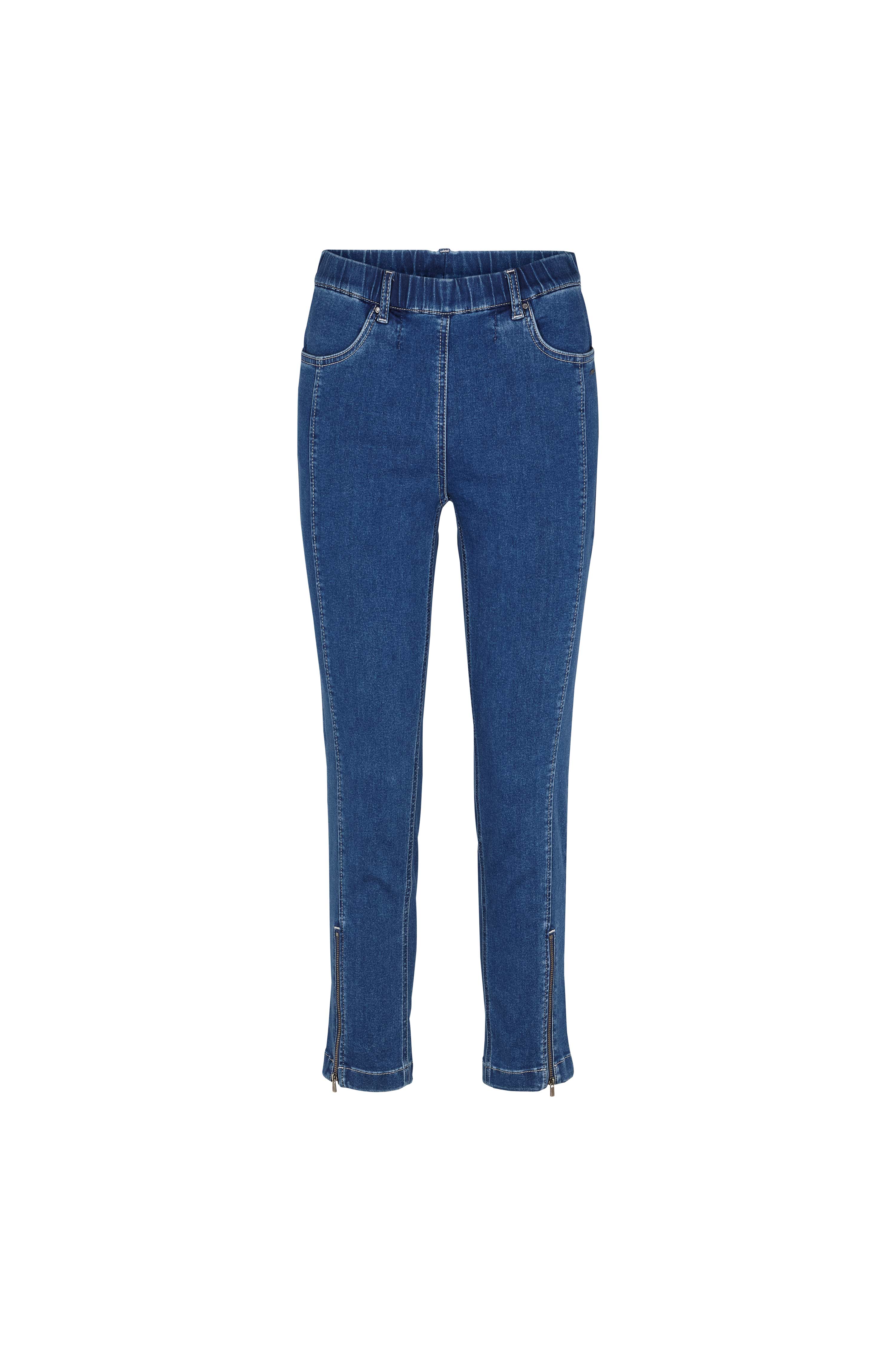 LAURIE  Madison Slim Cropped Jeans Trousers SLIM 43515 Medium Blue Denim