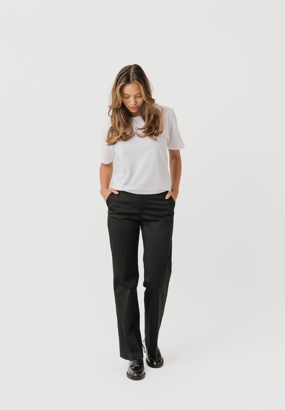 LAURIE Phoebe Loose - Medium Length Trousers LOOSE 99105 Black