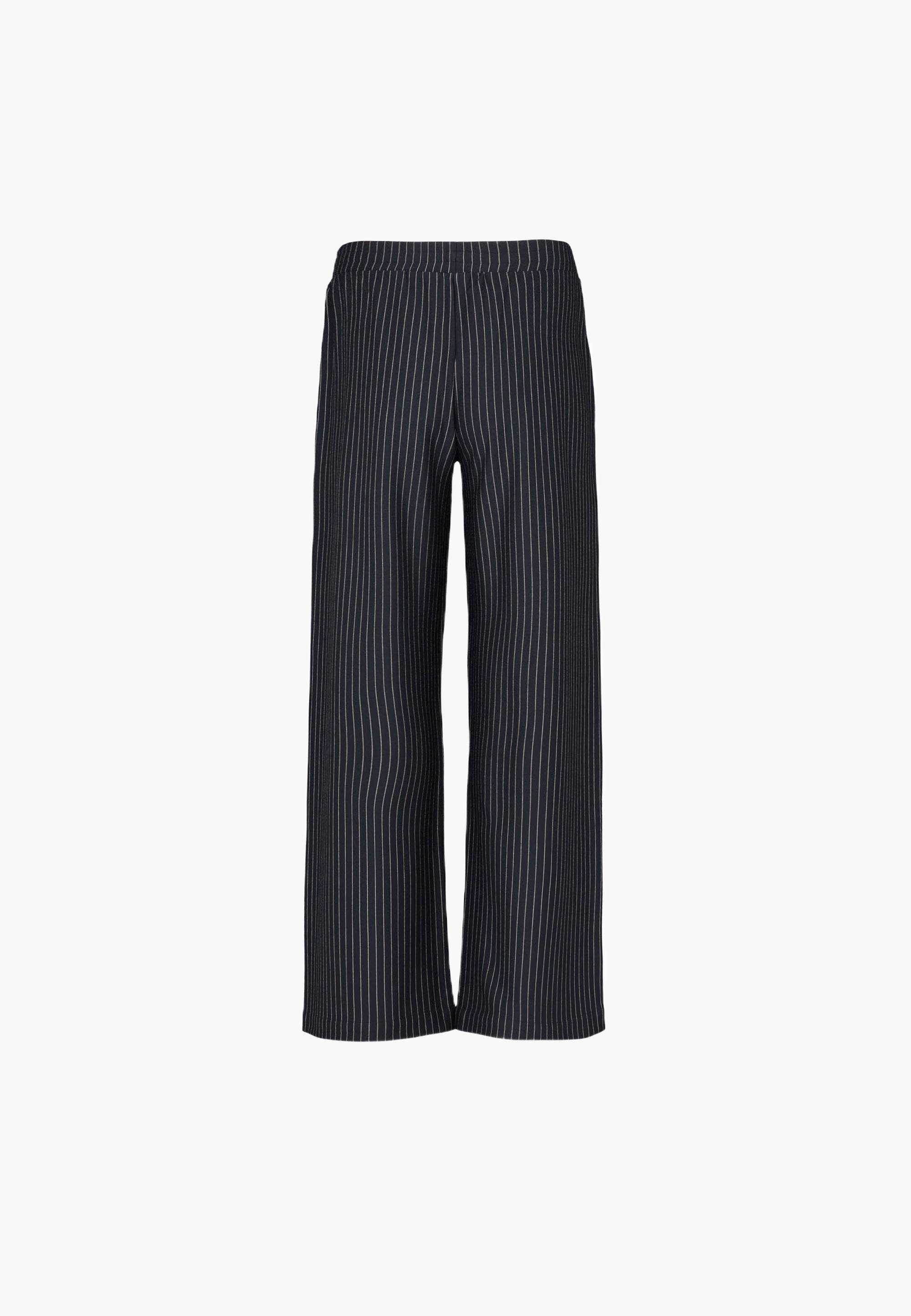 LAURIE sy Pure Straight - Medium Length Trousers STRAIGHT 49027 Navy Stripe Brushed