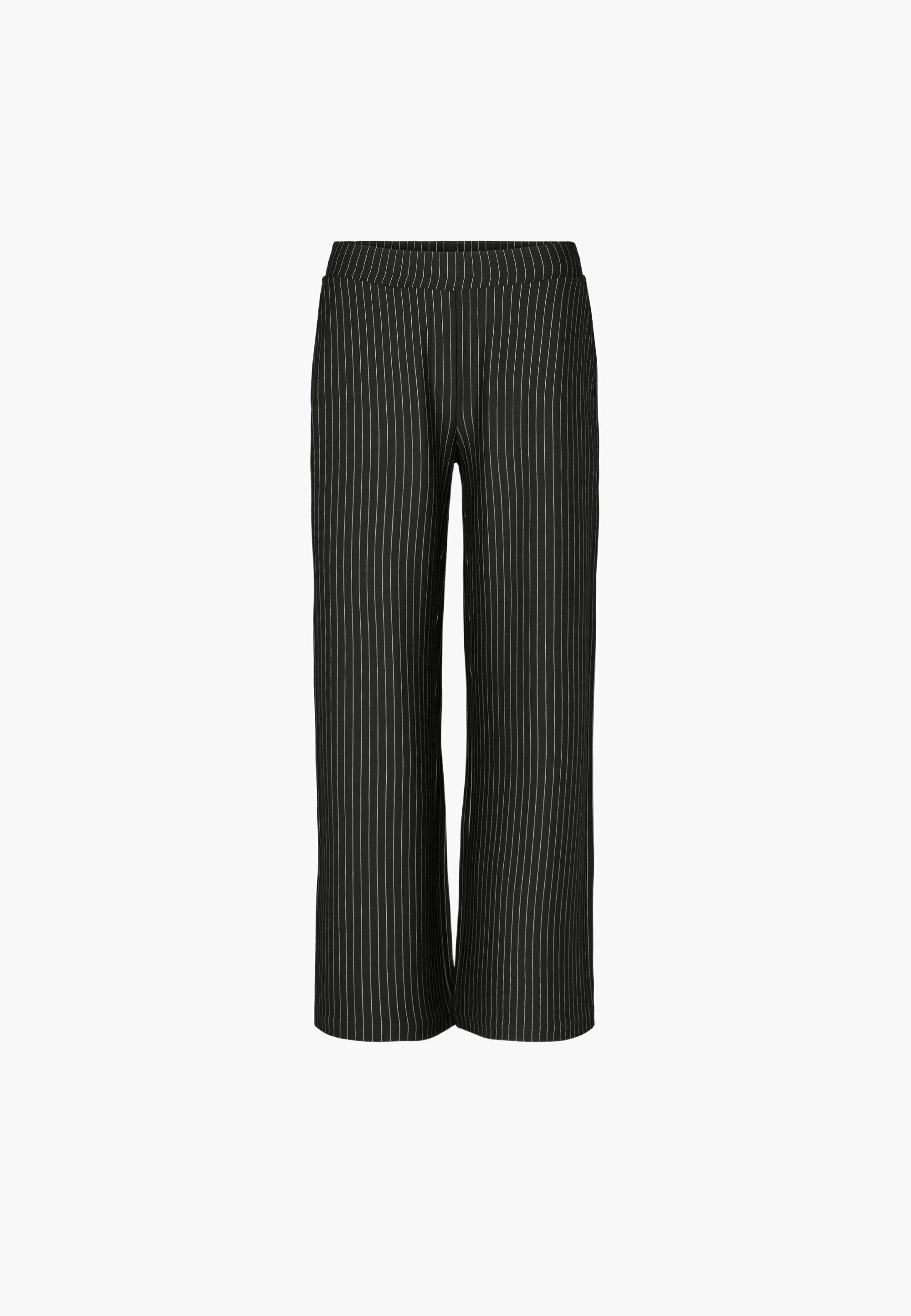 LAURIE sy Pure Straight - Medium Length Trousers STRAIGHT 99027 Black Stripe Brushed